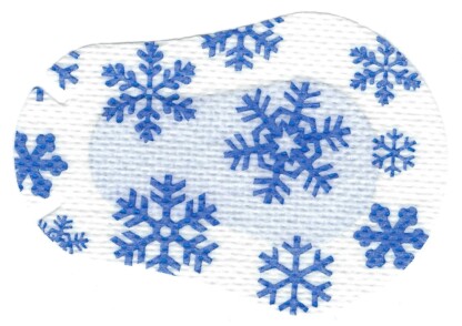 Adhesive occlusion therapy eye patch with snow flake pattern