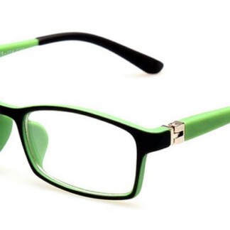 Youth girls black and green diagonal glasses